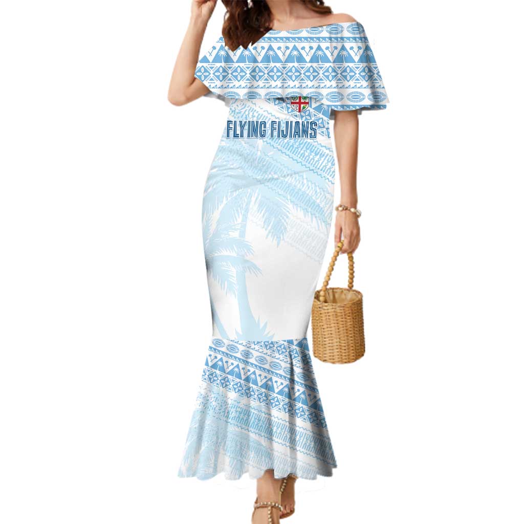 Fiji Rugby Custom Kaiviti Masi Family Matching Mermaid Dress and Hawaiian Shirt Turquoise - Aussie Hoodie