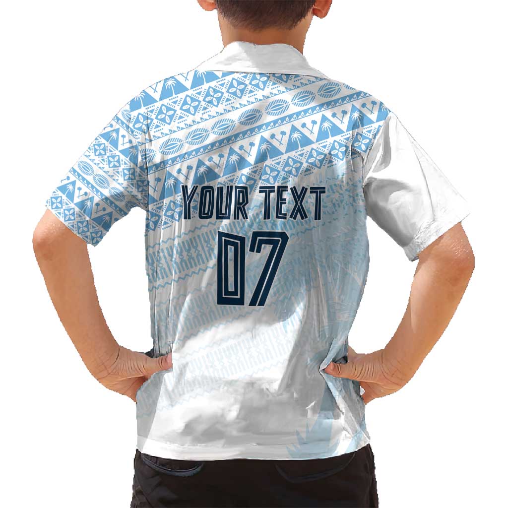 Fiji Rugby Custom Kaiviti Masi Family Matching Off Shoulder Short Dress and Hawaiian Shirt Turquoise - Aussie Hoodie