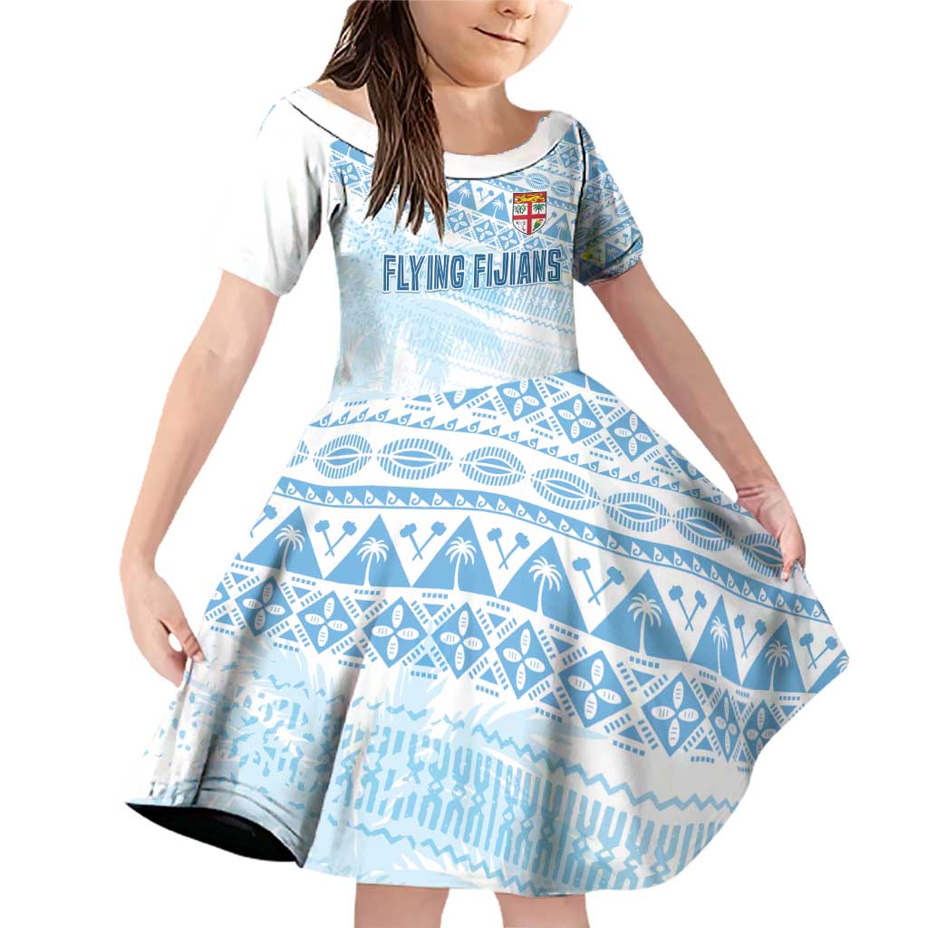 Fiji Rugby Custom Kaiviti Masi Family Matching Off Shoulder Short Dress and Hawaiian Shirt Turquoise - Aussie Hoodie