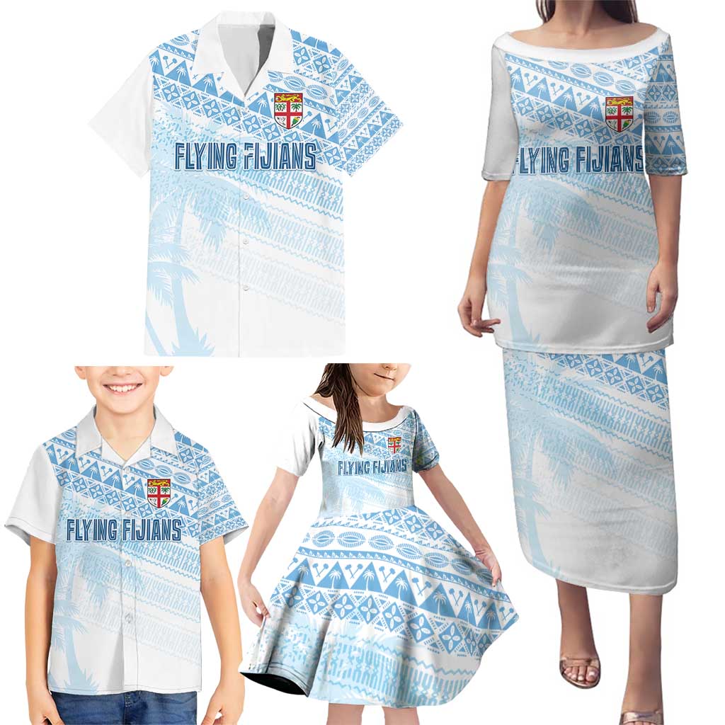 Fiji Rugby Custom Kaiviti Masi Family Matching Puletasi and Hawaiian Shirt Turquoise - Aussie Hoodie