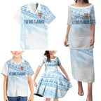 Fiji Rugby Custom Kaiviti Masi Family Matching Puletasi and Hawaiian Shirt Turquoise - Aussie Hoodie