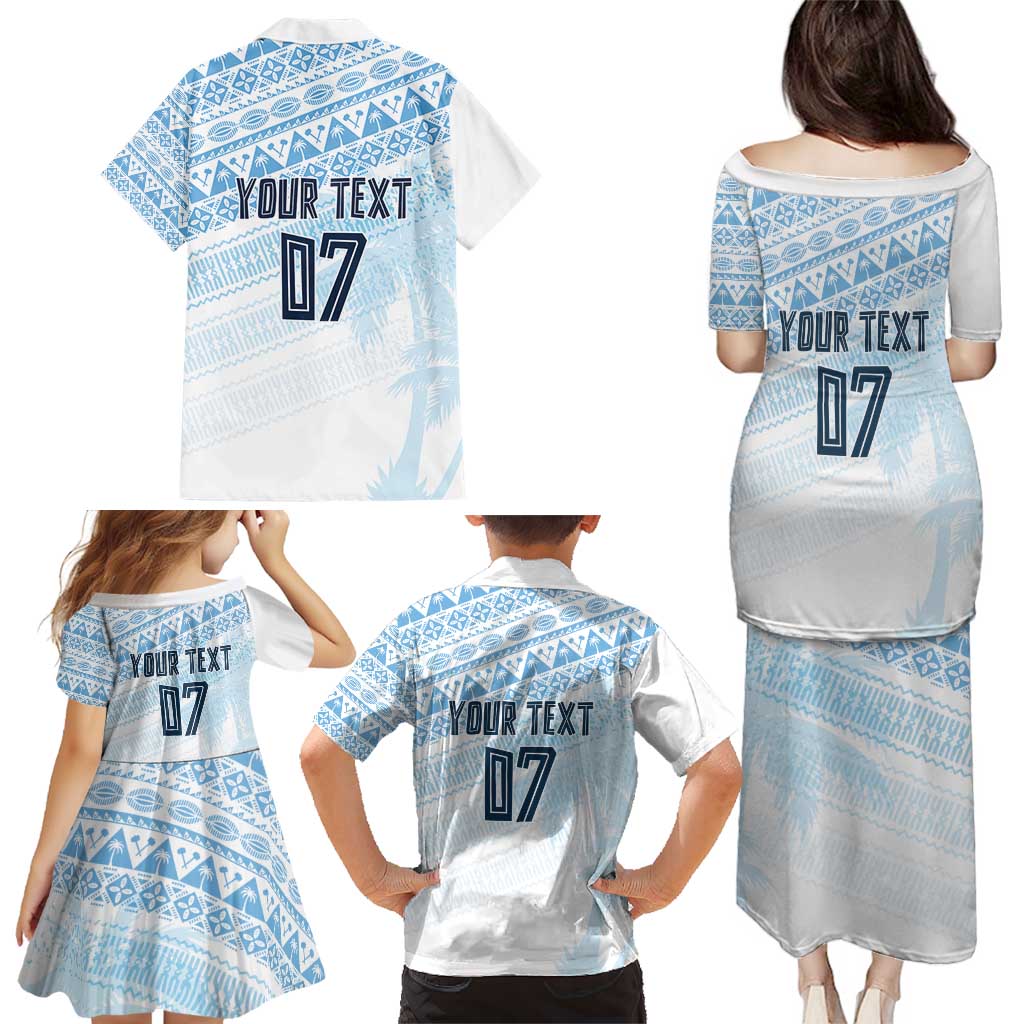Fiji Rugby Custom Kaiviti Masi Family Matching Puletasi and Hawaiian Shirt Turquoise - Aussie Hoodie