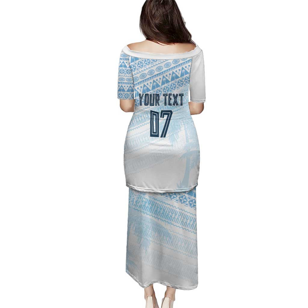 Fiji Rugby Custom Kaiviti Masi Family Matching Puletasi and Hawaiian Shirt Turquoise - Aussie Hoodie