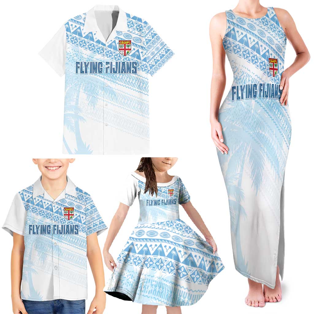 Fiji Rugby Custom Kaiviti Masi Family Matching Tank Maxi Dress and Hawaiian Shirt Turquoise - Aussie Hoodie