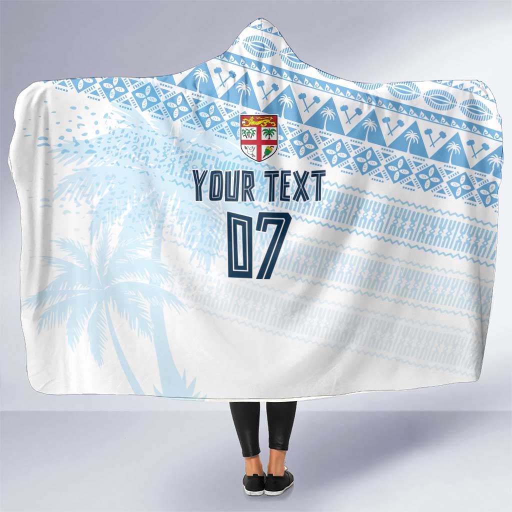 Fiji Rugby Custom Kaiviti Masi Hooded Blanket Turquoise - Aussie Hoodie