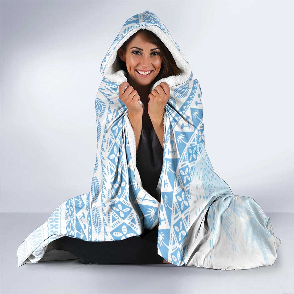 Fiji Rugby Custom Kaiviti Masi Hooded Blanket Turquoise - Aussie Hoodie