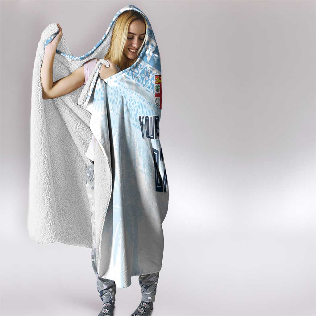 Fiji Rugby Custom Kaiviti Masi Hooded Blanket Turquoise - Aussie Hoodie