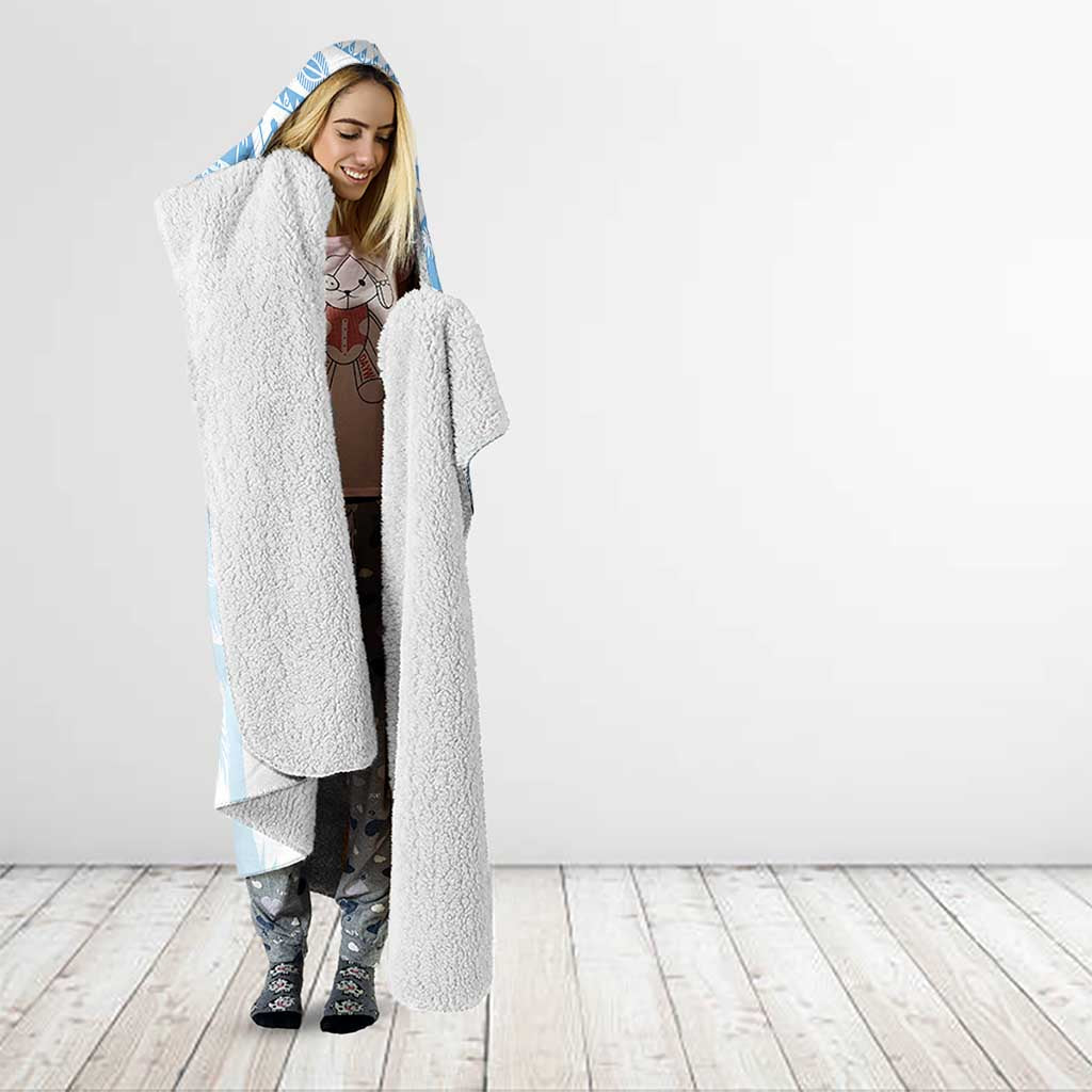 Fiji Rugby Custom Kaiviti Masi Hooded Blanket Turquoise - Aussie Hoodie