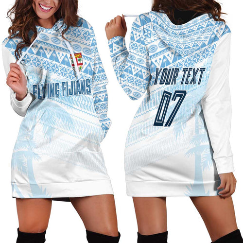 Fiji Rugby Custom Kaiviti Masi Hoodie Dress Turquoise - Aussie Hoodie