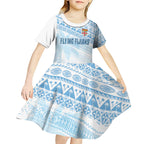 Fiji Rugby Custom Kaiviti Masi Kid Short Sleeve Dress Turquoise - Aussie Hoodie