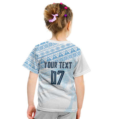 Fiji Rugby Custom Kaiviti Masi Kid T Shirt Turquoise - Aussie Hoodie