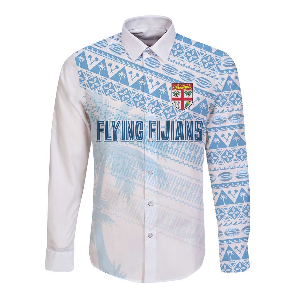 Fiji Rugby Custom Kaiviti Masi Long Sleeve Button Shirt Turquoise - Aussie Hoodie