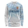 Fiji Rugby Custom Kaiviti Masi Long Sleeve Shirt Turquoise - Aussie Hoodie