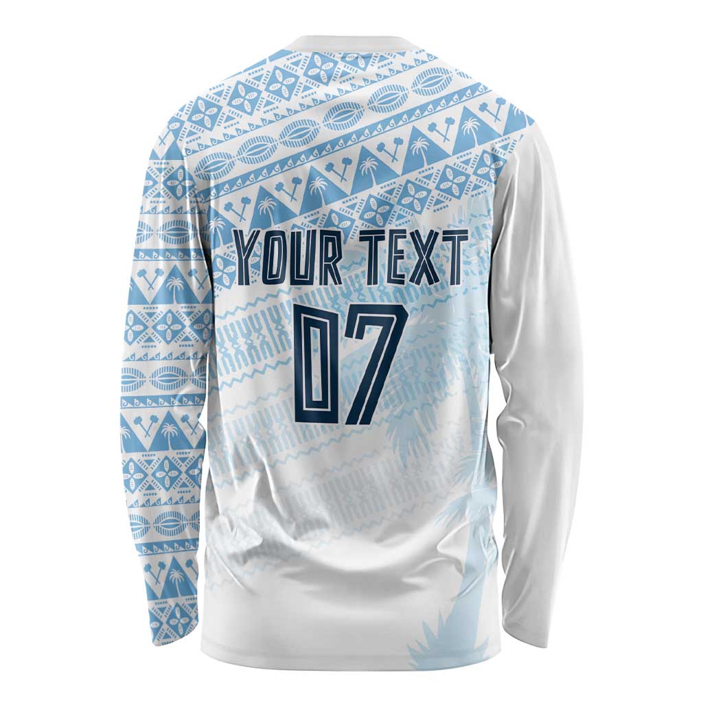 Fiji Rugby Custom Kaiviti Masi Long Sleeve Shirt Turquoise - Aussie Hoodie