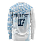 Fiji Rugby Custom Kaiviti Masi Long Sleeve Shirt Turquoise - Aussie Hoodie
