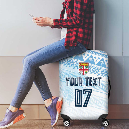 Fiji Rugby Custom Kaiviti Masi Luggage Cover Turquoise - Aussie Hoodie