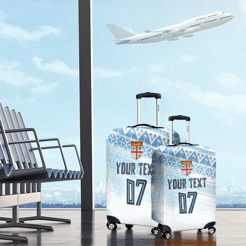 Fiji Rugby Custom Kaiviti Masi Luggage Cover Turquoise - Aussie Hoodie