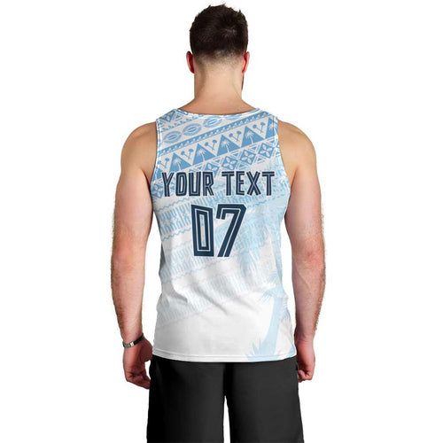 Fiji Rugby Custom Kaiviti Masi Men Tank Top Turquoise - Aussie Hoodie