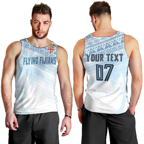 Fiji Rugby Custom Kaiviti Masi Men Tank Top Turquoise - Aussie Hoodie