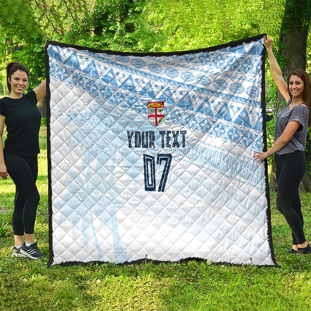 Fiji Rugby Custom Kaiviti Masi Quilt Turquoise - Aussie Hoodie