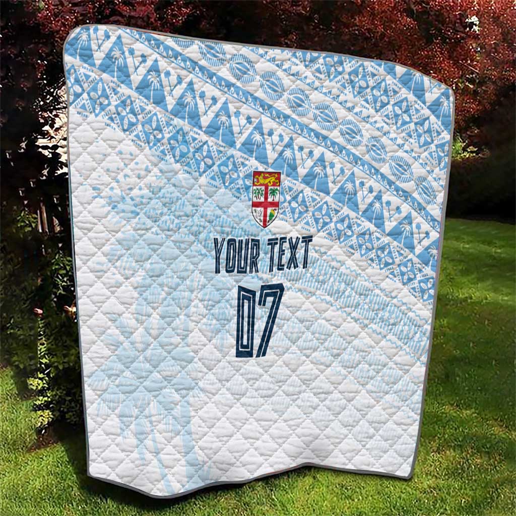 Fiji Rugby Custom Kaiviti Masi Quilt Turquoise - Aussie Hoodie