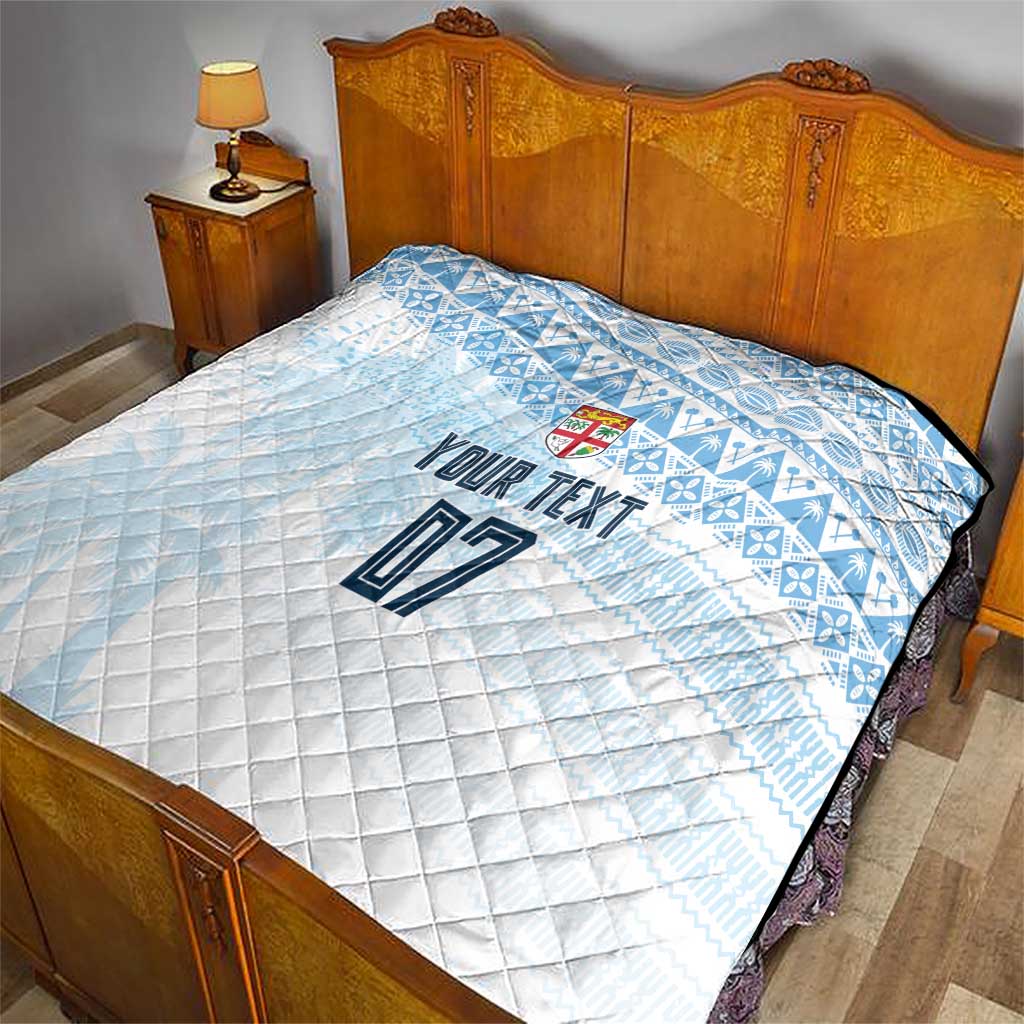 Fiji Rugby Custom Kaiviti Masi Quilt Turquoise - Aussie Hoodie