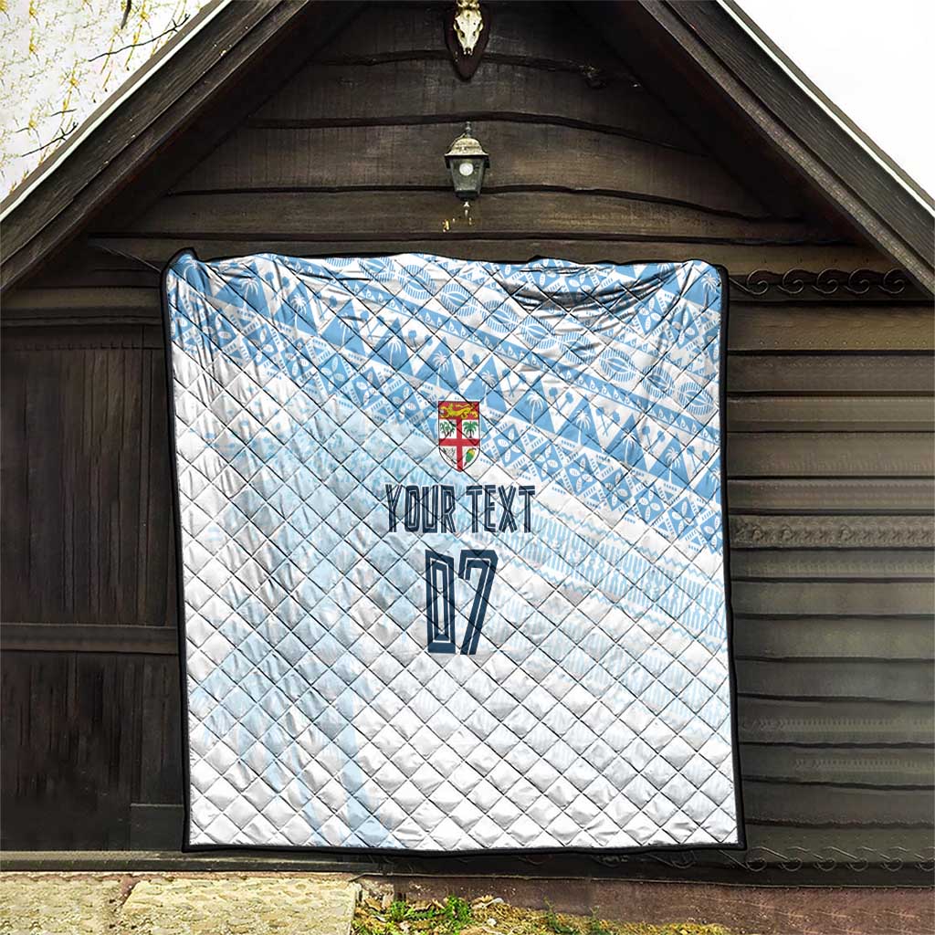 Fiji Rugby Custom Kaiviti Masi Quilt Turquoise - Aussie Hoodie