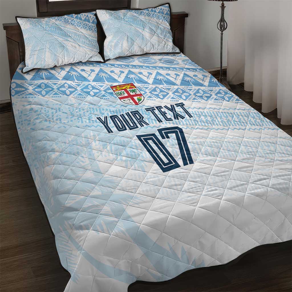 Fiji Rugby Custom Kaiviti Masi Quilt Bed Set Turquoise - Aussie Hoodie