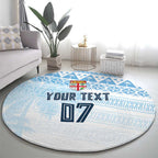 Fiji Rugby Custom Kaiviti Masi Round Carpet Turquoise - Aussie Hoodie