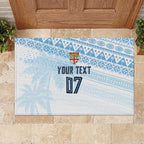 Fiji Rugby Custom Kaiviti Masi Rubber Doormat Turquoise - Aussie Hoodie