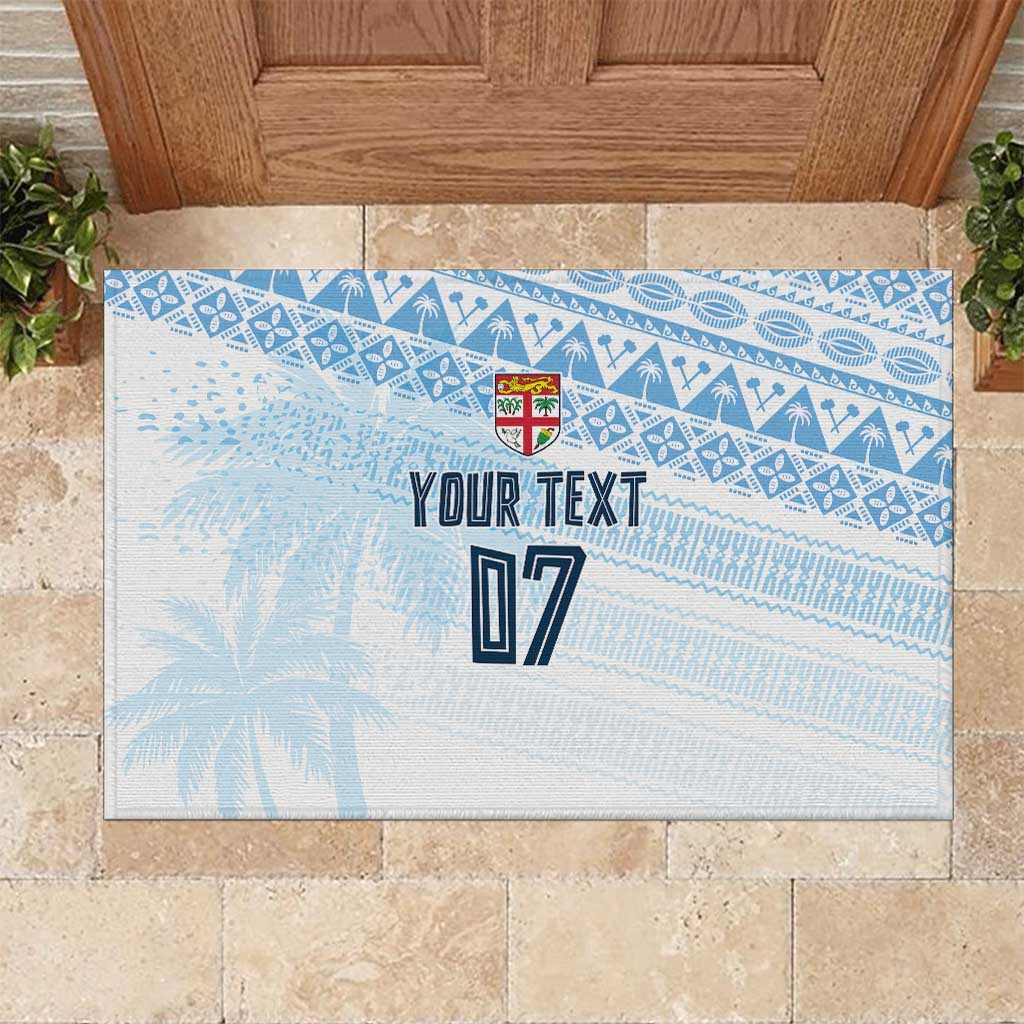 Fiji Rugby Custom Kaiviti Masi Rubber Doormat Turquoise - Aussie Hoodie