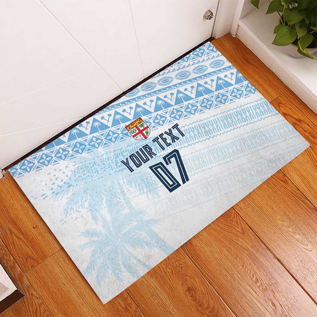 Fiji Rugby Custom Kaiviti Masi Rubber Doormat Turquoise - Aussie Hoodie