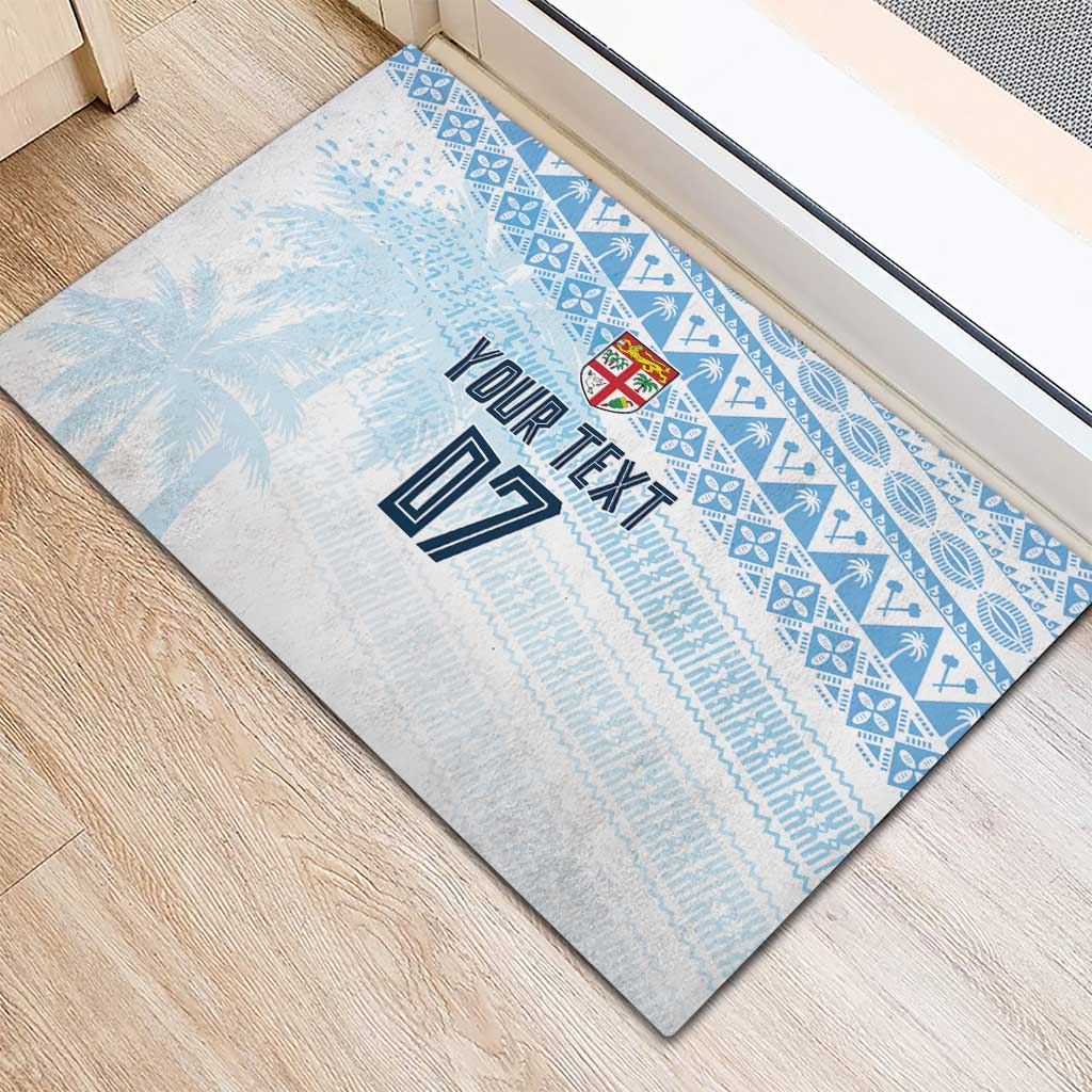 Fiji Rugby Custom Kaiviti Masi Rubber Doormat Turquoise - Aussie Hoodie