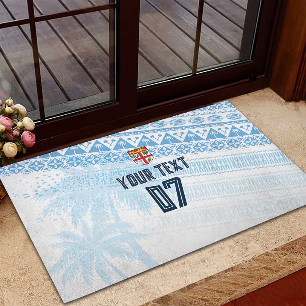 Fiji Rugby Custom Kaiviti Masi Rubber Doormat Turquoise - Aussie Hoodie