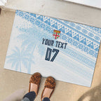 Fiji Rugby Custom Kaiviti Masi Rubber Doormat Turquoise - Aussie Hoodie
