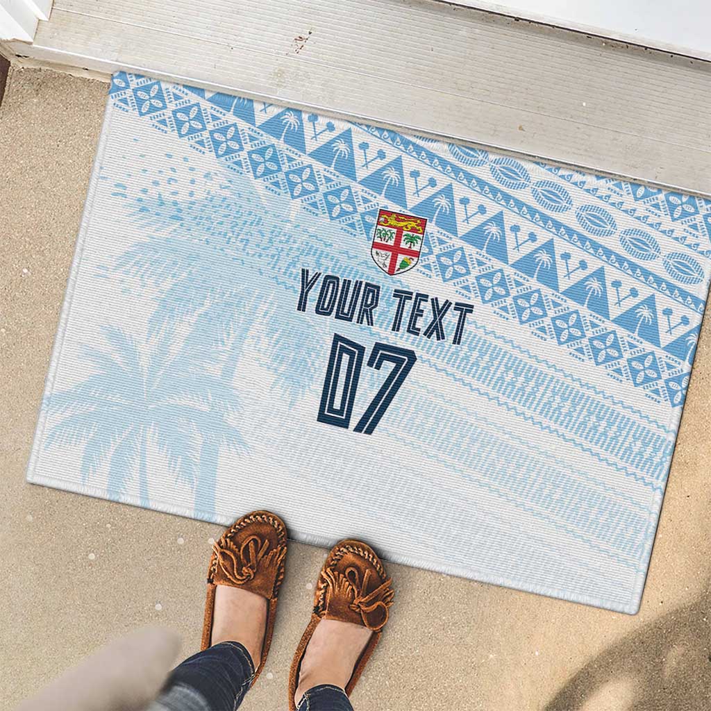 Fiji Rugby Custom Kaiviti Masi Rubber Doormat Turquoise - Aussie Hoodie