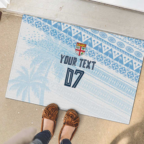 Fiji Rugby Custom Kaiviti Masi Rubber Doormat Turquoise - Aussie Hoodie
