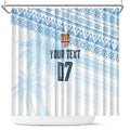 Fiji Rugby Custom Kaiviti Masi Shower Curtain Turquoise - Aussie Hoodie