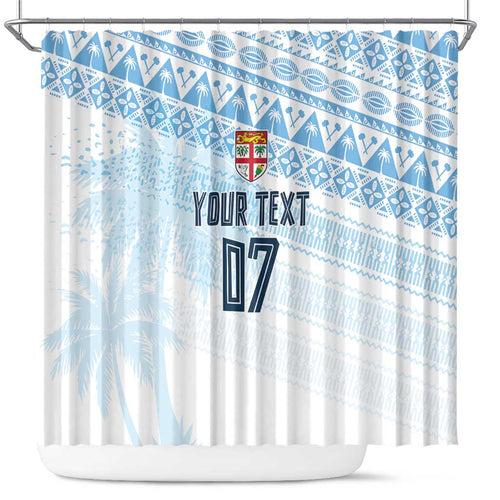 Fiji Rugby Custom Kaiviti Masi Shower Curtain Turquoise - Aussie Hoodie