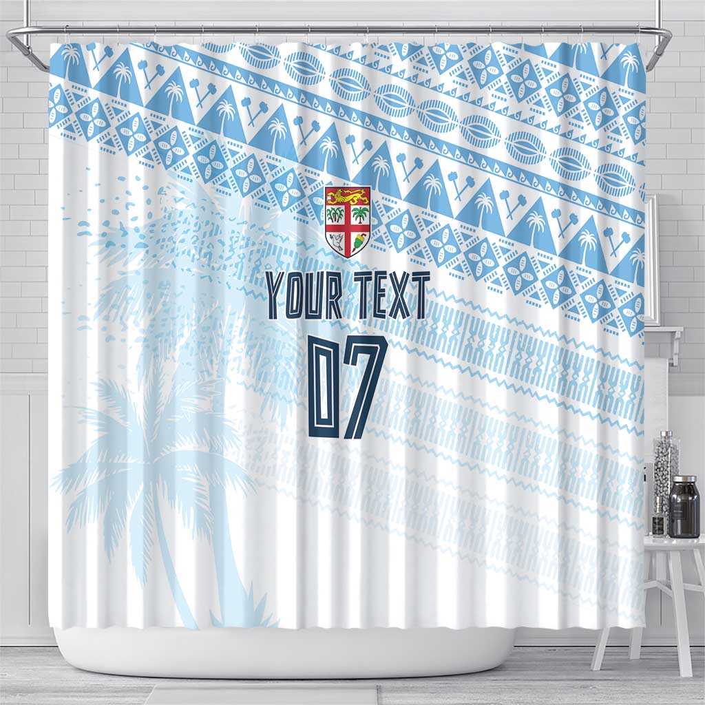 Fiji Rugby Custom Kaiviti Masi Shower Curtain Turquoise - Aussie Hoodie