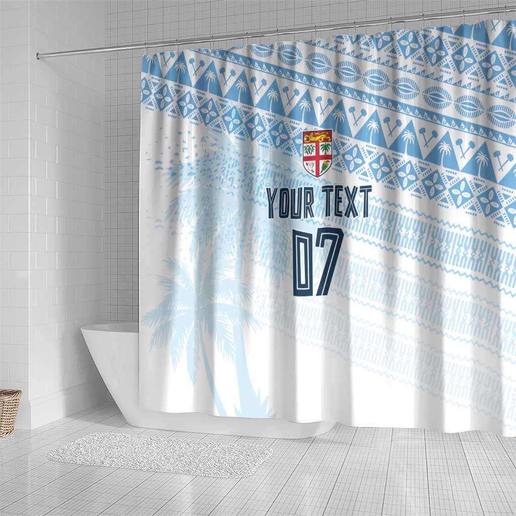Fiji Rugby Custom Kaiviti Masi Shower Curtain Turquoise - Aussie Hoodie