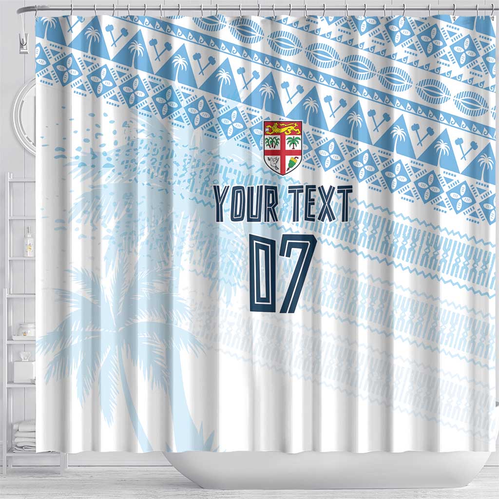 Fiji Rugby Custom Kaiviti Masi Shower Curtain Turquoise - Aussie Hoodie