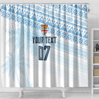 Fiji Rugby Custom Kaiviti Masi Shower Curtain Turquoise - Aussie Hoodie