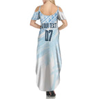 Fiji Rugby Custom Kaiviti Masi Summer Maxi Dress Turquoise - Aussie Hoodie