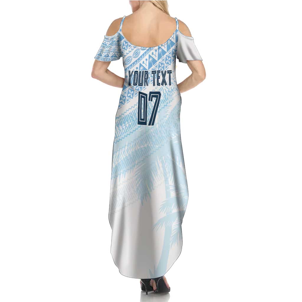 Fiji Rugby Custom Kaiviti Masi Summer Maxi Dress Turquoise - Aussie Hoodie