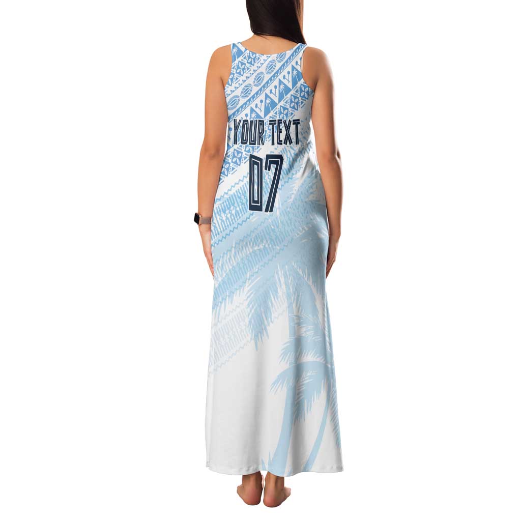 Fiji Rugby Custom Kaiviti Masi Tank Maxi Dress Turquoise - Aussie Hoodie