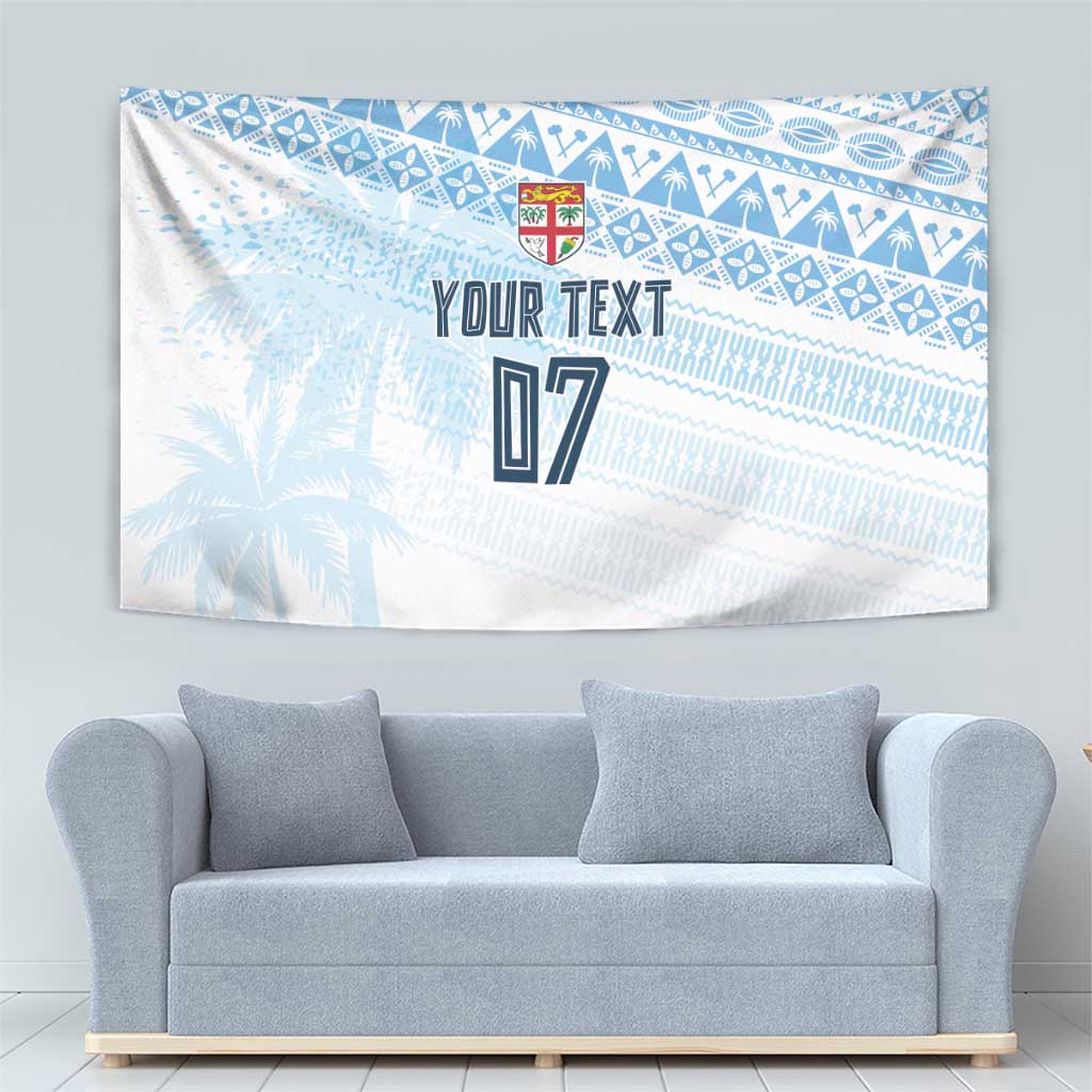 Fiji Rugby Custom Kaiviti Masi Tapestry Turquoise - Aussie Hoodie
