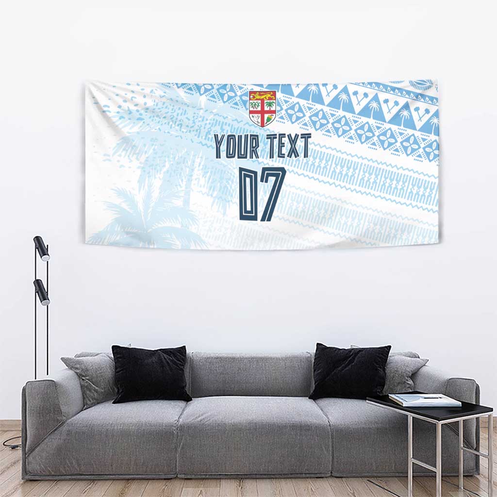 Fiji Rugby Custom Kaiviti Masi Tapestry Turquoise - Aussie Hoodie