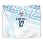 Fiji Rugby Custom Kaiviti Masi Tapestry Turquoise - Aussie Hoodie