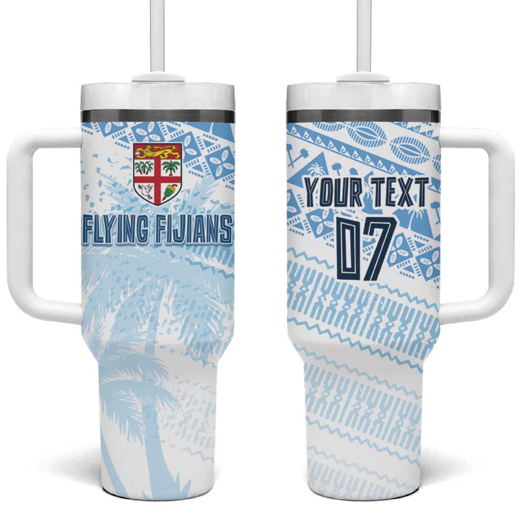 Fiji Rugby Custom Kaiviti Masi Tumbler With Handle Turquoise - Aussie Hoodie